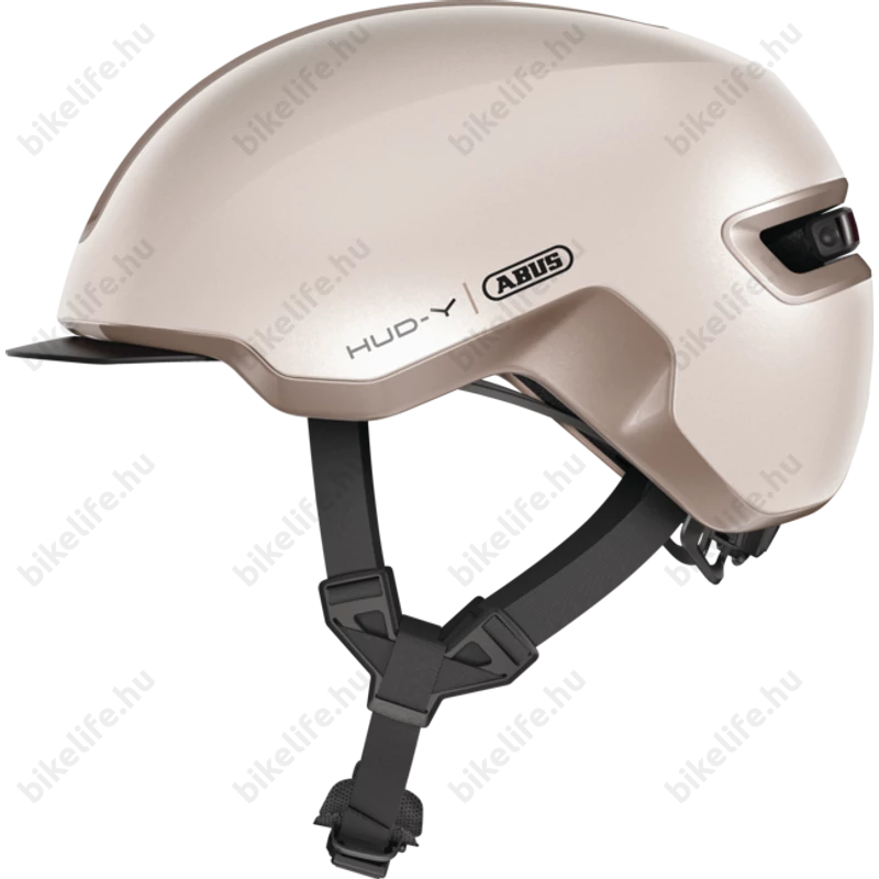 Abus HUD-Y felnőtt városi bukósisak In-Mold, mágneses hátsó lámpa, pezsgő-arany S (51-55cm)