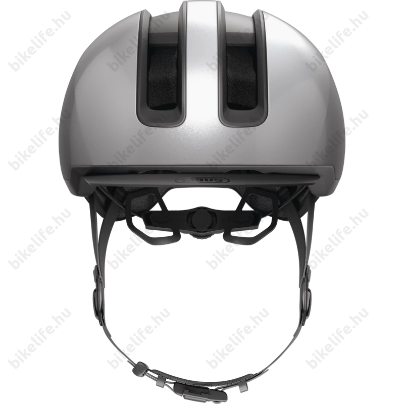 Abus HUD-Y felnőtt városi bukósisak In-Mold, mágneses hátsó lámpa, gleam silver L (57-61cm)