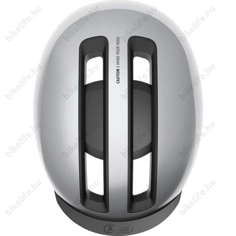 Abus HUD-Y felnőtt városi bukósisak In-Mold, mágneses hátsó lámpa, gleam silver L (57-61cm)