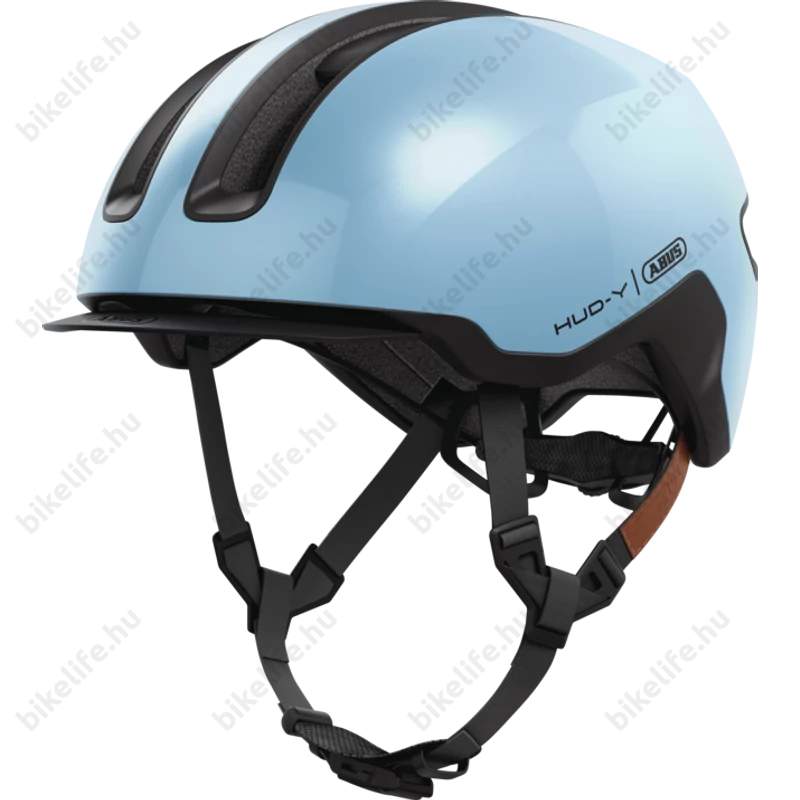 Abus HUD-Y felnőtt városi bukósisak In-Mold, mágneses hátsó lámpa, iced blue L (57-61cm)