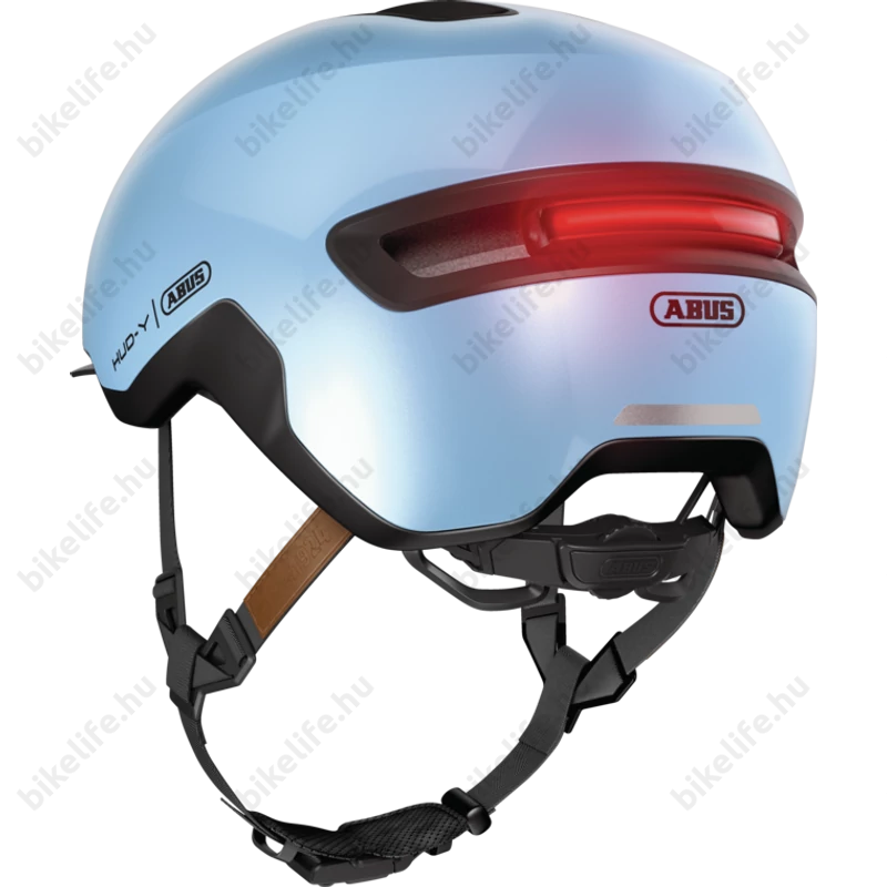 Abus HUD-Y felnőtt városi bukósisak In-Mold, mágneses hátsó lámpa, iced blue L (57-61cm)