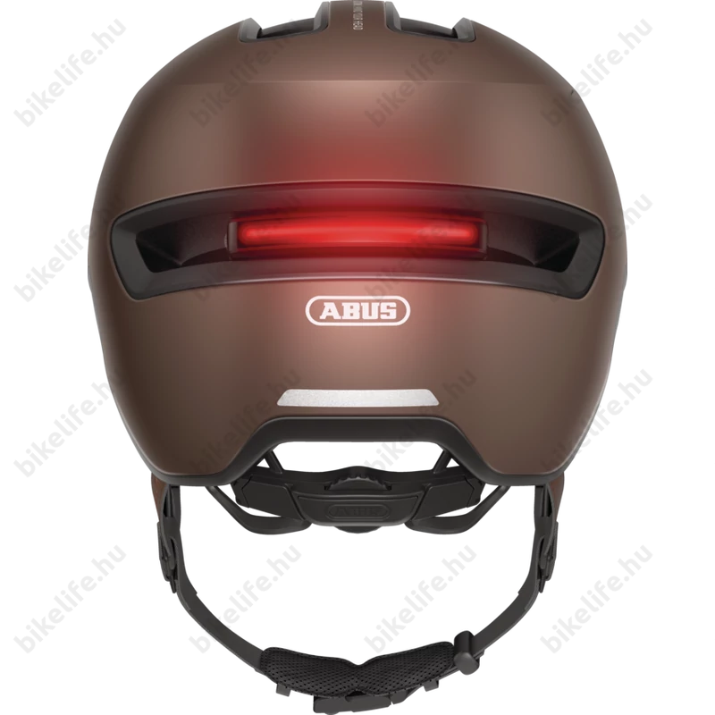 Abus HUD-Y felnőtt városi bukósisak In-Mold, mágneses hátsó lámpa, metallic copper S (51-55cm)