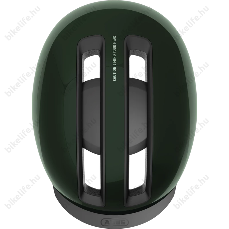 Abus HUD-Y felnőtt városi bukósisak In-Mold, mágneses hátsó lámpa, moss green S (51-55cm)