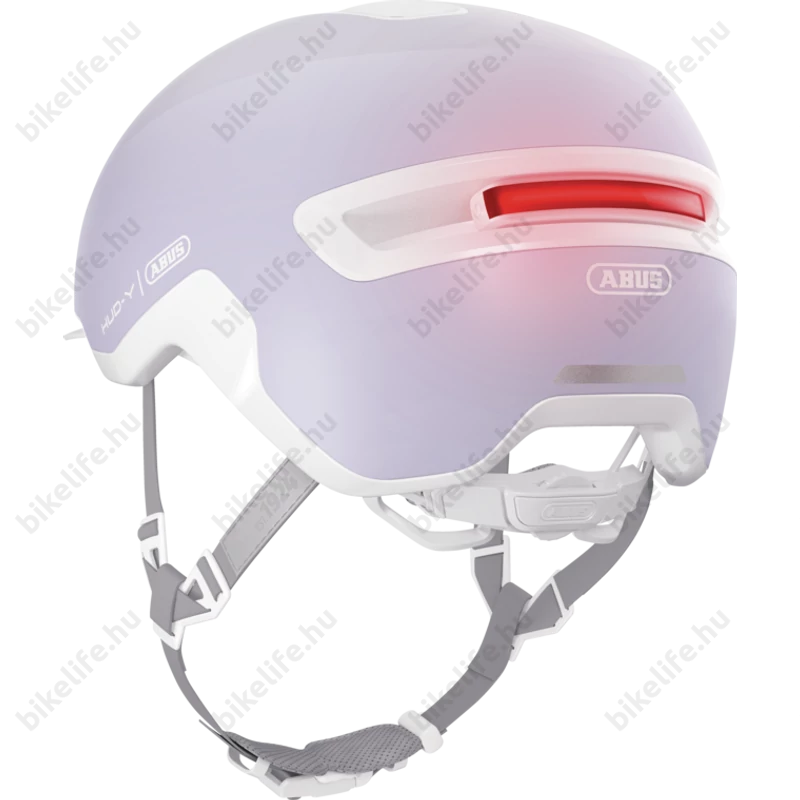 Abus HUD-Y felnőtt városi bukósisak In-Mold, mágneses hátsó lámpa, pure lavender M (54-58cm)