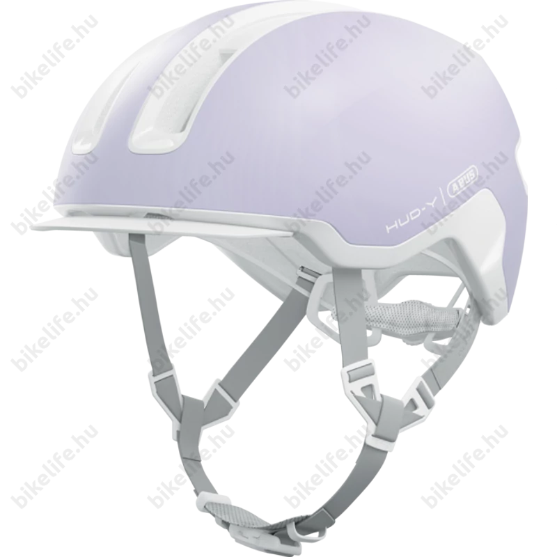 Abus HUD-Y felnőtt városi bukósisak In-Mold, mágneses hátsó lámpa, pure lavender M (54-58cm)