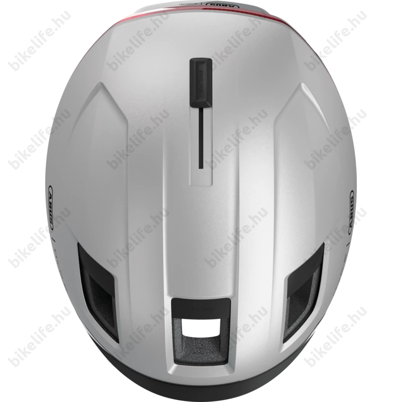 Abus HYP-E kerékpáros bukósisak első és hátsó világítással index jelzővel gleam silver L (57-61cm)