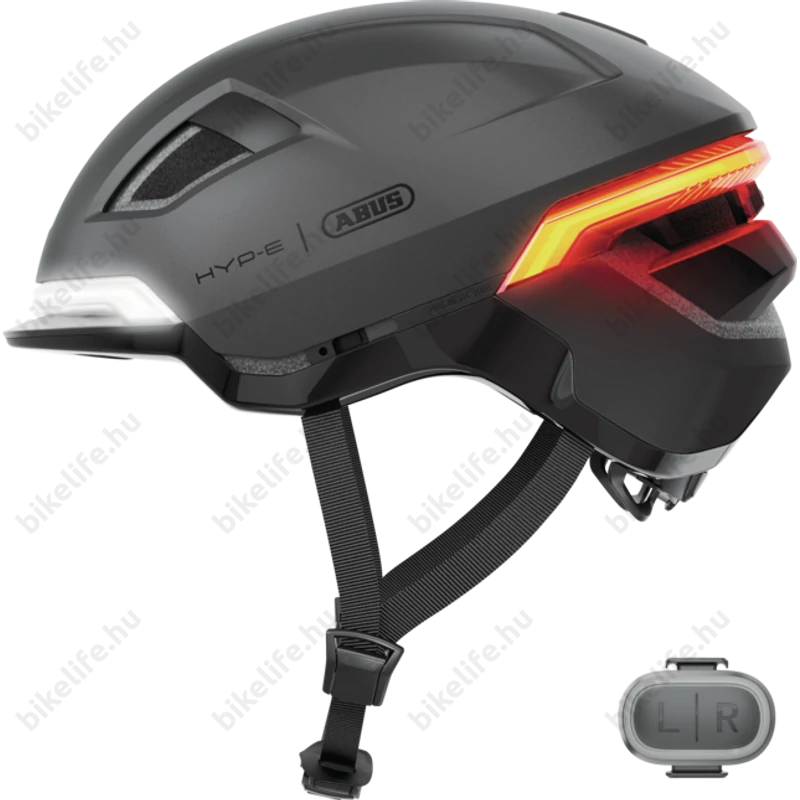 Abus HYP-E kerékpáros bukósisak első és hátsó világítással index jelzővel volcano titan M (54-58cm)