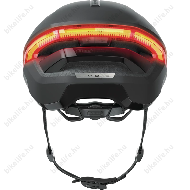 Abus HYP-E kerékpáros bukósisak első és hátsó világítással index jelzővel volcano titan M (54-58cm)