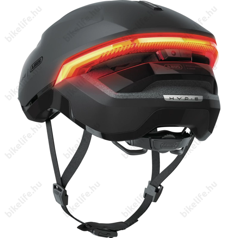 Abus HYP-E kerékpáros bukósisak első és hátsó világítással index jelzővel volcano titan M (54-58cm)