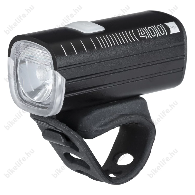Kellys Lumio 400 akkumulátoros első lámpa 400 Lumen, USB tölthető, fémházas, fekete
