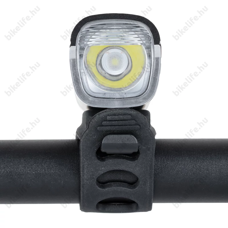 Kellys Lumio 400 akkumulátoros első lámpa 400 Lumen, USB tölthető, fémházas, fekete