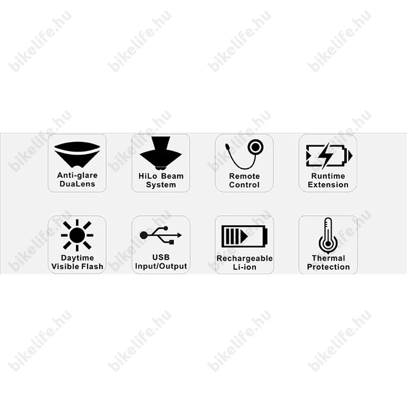 Ravemen PR1000 akkumulátoros első lámpa, 1000 lumen, 3200mAh, országúti/MTB, tompított/reflketor mód, távirányító