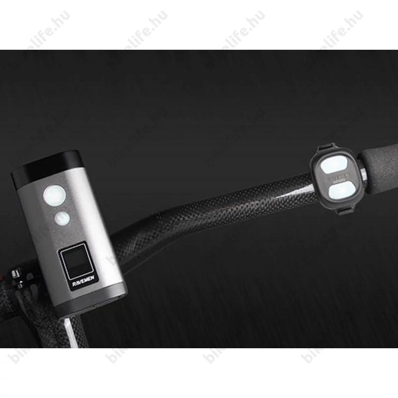 Ravemen PR2000 akkumulátoros első lámpa, 2000 lumen, 6000mAh, országúti/MTB, tompított/reflketor mód, vez. nélk. távirányító