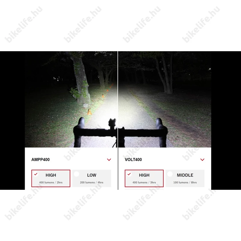 Cateye AMPP400 HL-EL084RC LED-es elsőlámpa USB-ről tölthető 400lumen fényerő 4 funkció
