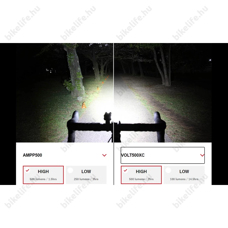 Cateye AMPP500 HL-EL085RC LED-es elsőlámpa USB-ről tölthető 500lumen fényerő 4 funkció