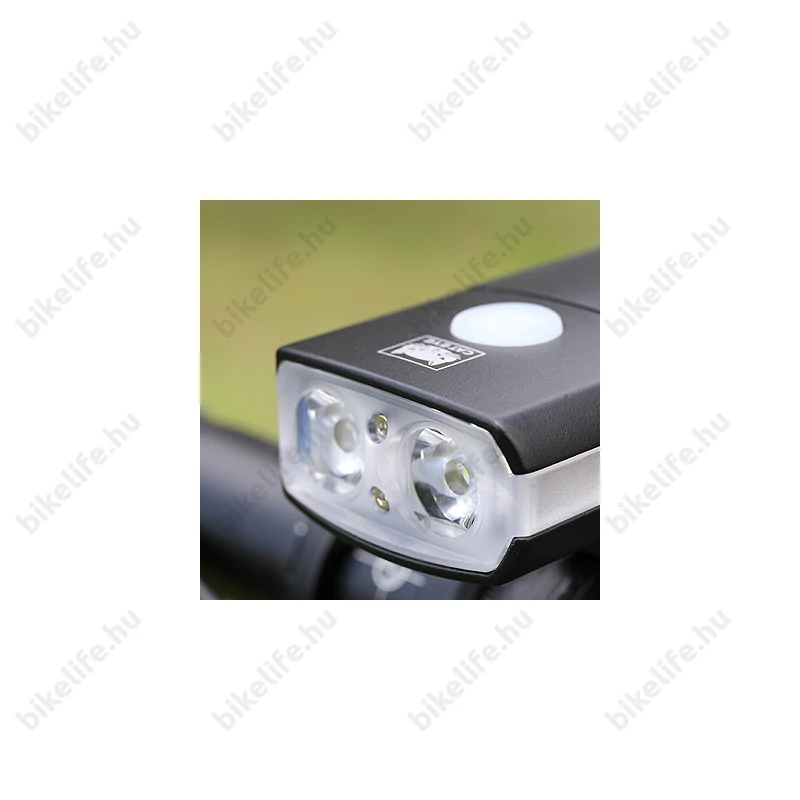 Cateye AMPP1100 HL-EL1100RC 2LED-es elsőlámpa USB-ről tölthető 1100 Lumen fényerő 5funkció, csak bukósisak adapterrel