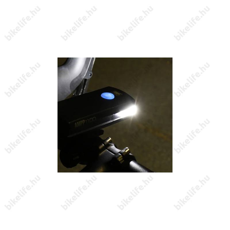 Cateye AMPP1100 HL-EL1100RC 2LED-es elsőlámpa USB-ről tölthető 1100 Lumen fényerő 5funkció, csak bukósisak adapterrel