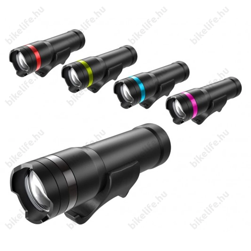 Kellys KLS Zoomer akkus USB-s első lámpa 200 lumen fényerővel alumínium házzal állítható fókusszal