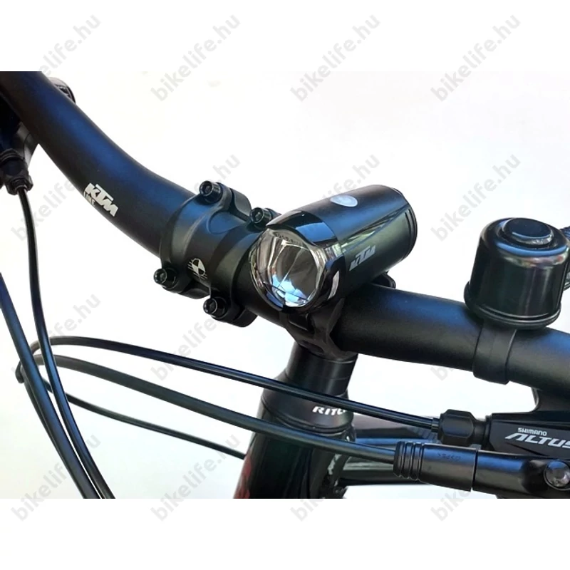 KTM K-mark akkus első lámpa LED fényforrás, USB tölthető, 100 lumen, fekete