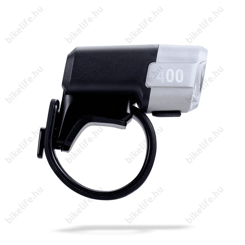 BBB BLS-130 NanoStrike első lámpa, LED-es, 1000 mAh-s akkumulátorral, 400 lumen fényerő, ezüst-fekete