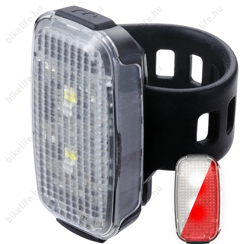 BBB BLS-149 SpotDuo lámpa 2in1 első+hátsó, fekete szilikon rögzitővel