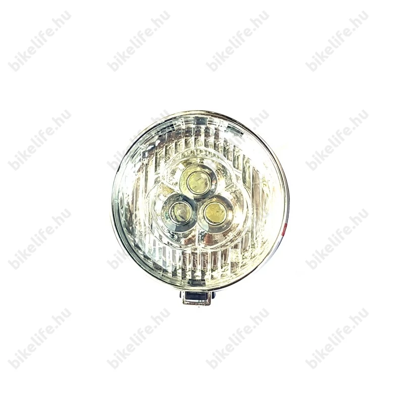 Classic elemes LED-es első kerékpár lámpa 3 LED-el króm-fekete