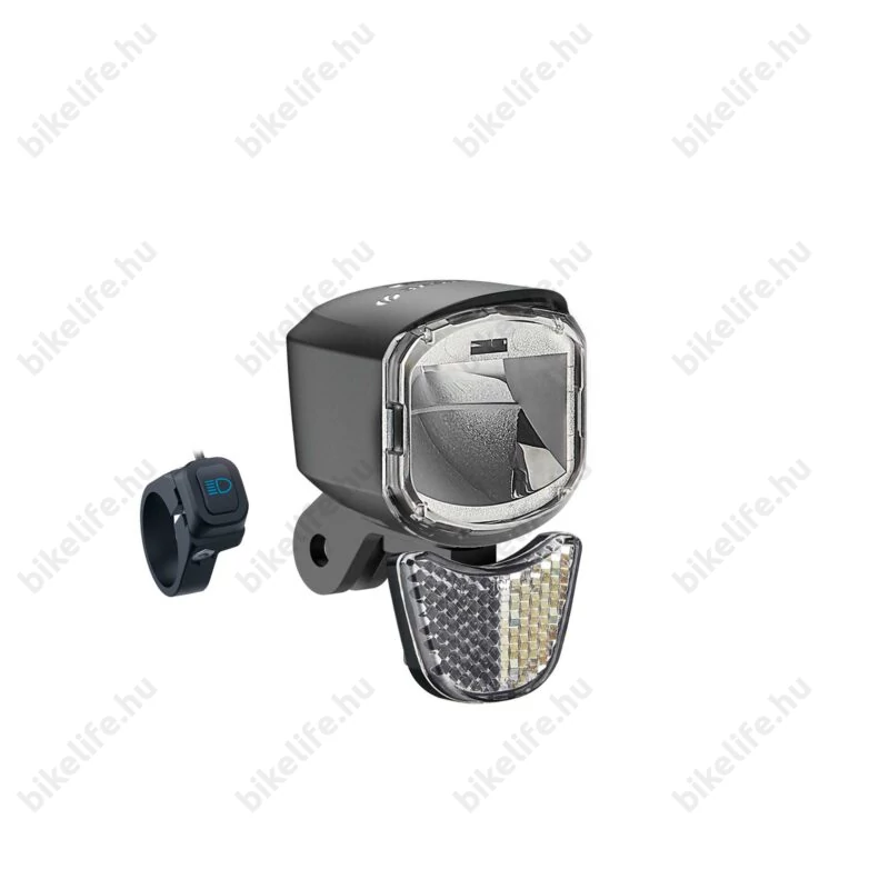 LiteMove RX-E90 ebike első lámpa, 90Lux fényerő, RX LUX optika, IP56 ellenállóság, távírányítós