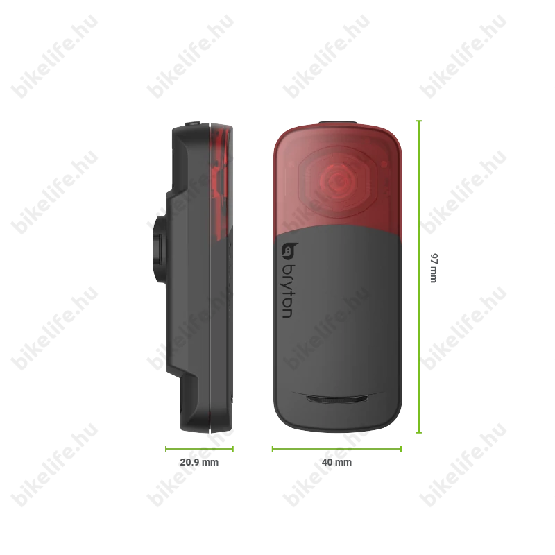 Bryton Gardia R300L hátsó villogó és radar akkumulátoros, ANT+