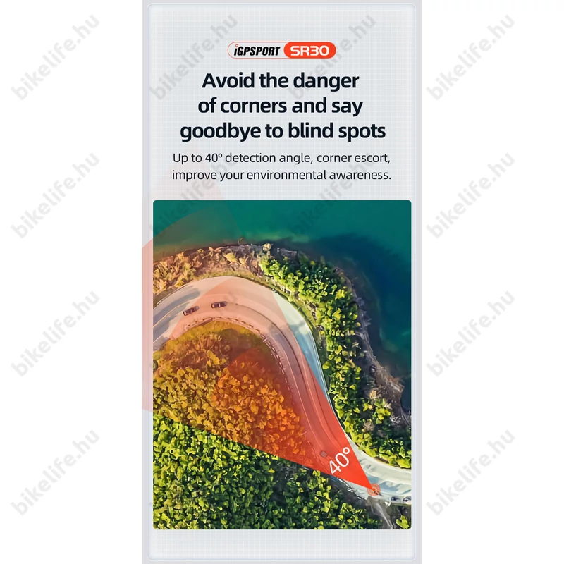 iGPSport SR30 kerékpáros radar és hátsó lámpa