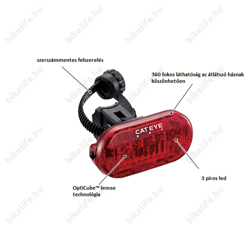 Villogó Cateye TLLD135 hátsó 3LED