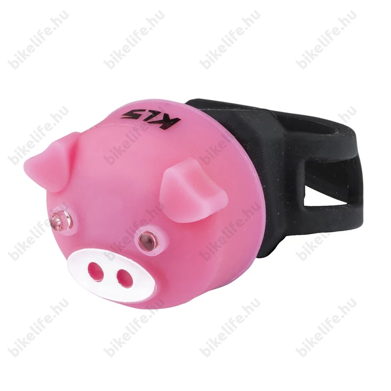Kellys Piggy hátsó villogó 2 LED-es, 2 funkciós, elemmel, pink