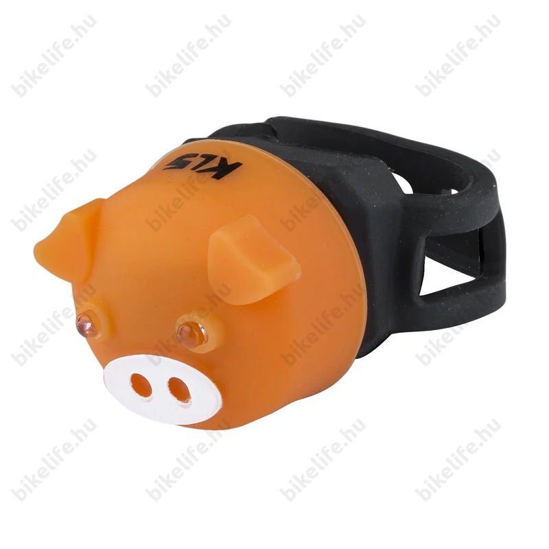 Villogó Kellys Piggy hátsó 2ledes,2funkciós,elemmel narancs