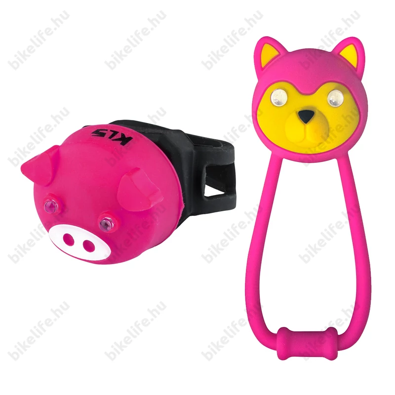Kellys Animal villogó készlet 2ledes, 2funkciós, elemes, magenta