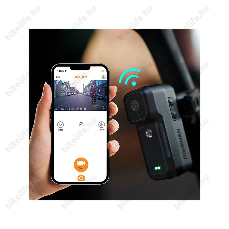 Ravemen NT301 akkus hátsó lámpa 2K HD kamera funkcióval 80 lumen fényerővel