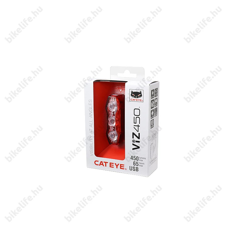 Cateye ViZ450 villogó TL-LD820 tölthető USB-s, 4 funkció, 450 lumen fényerő