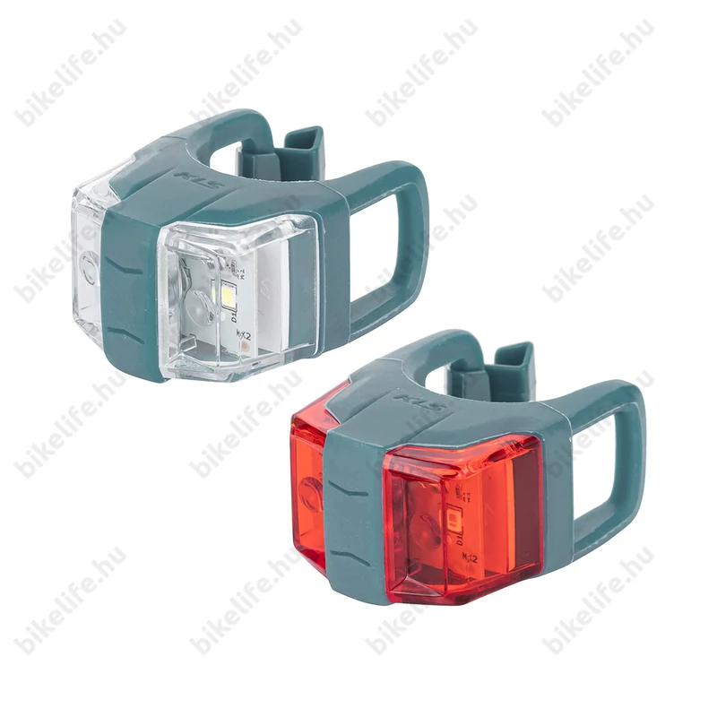 Kellys KLS Twins II első+hátsó elemes villogó készlet, elemes,air force blue szín