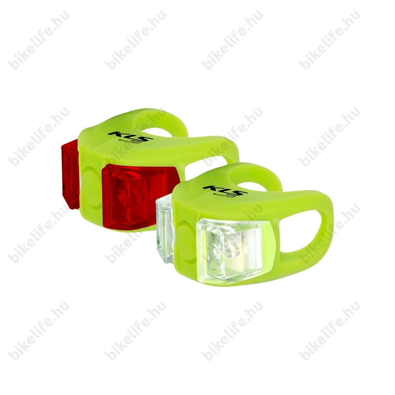 Kellys KLS Twins első+hátsó elemes villogó készlet, elemes, lime zöld szín