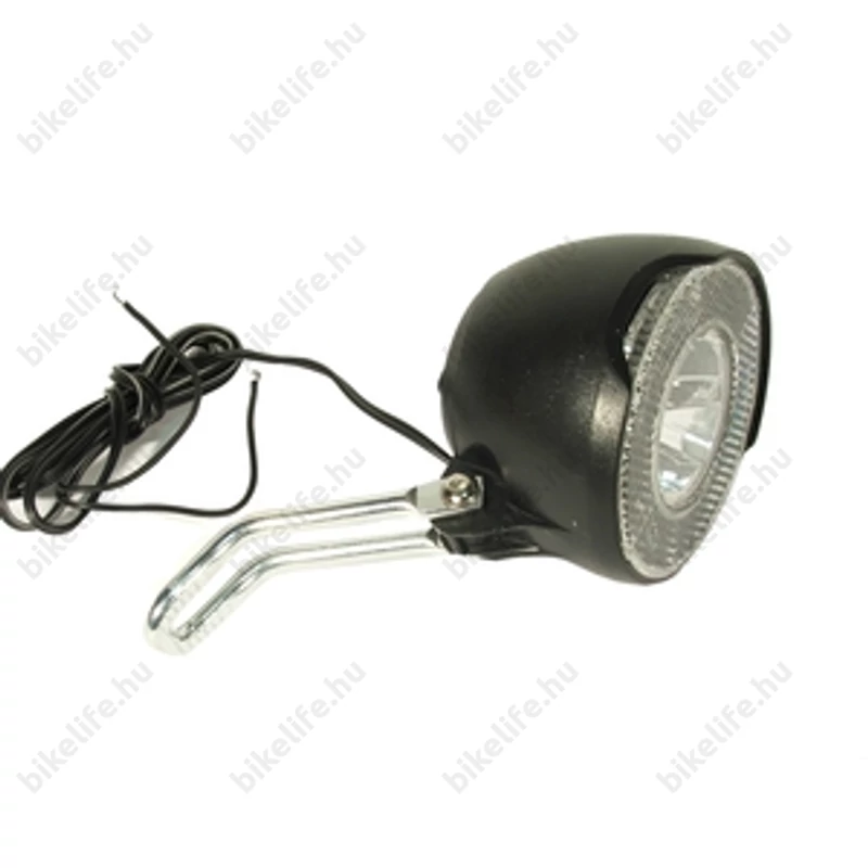Lámpa dinamós első 1 watt, LED-es, 2 vezetékes, kapcsolós, 15 LUX fényerő, fekete