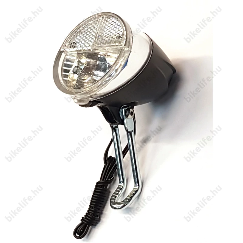 Agydinamós első lámpa 50 LUX fényerővel, LED-es, kapcsolós, szürkület érzékelővel