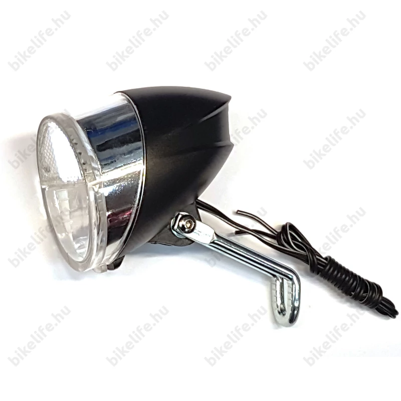 Agydinamós első lámpa 50 LUX fényerővel, LED-es, kapcsolós, szürkület érzékelővel