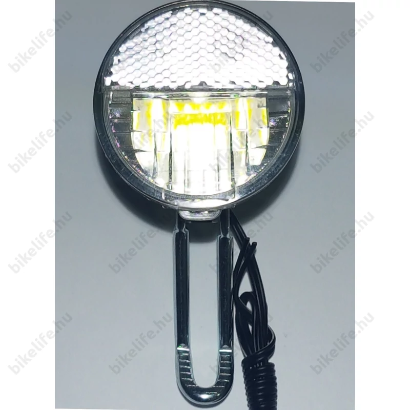 Agydinamós első lámpa 50 LUX fényerővel, LED-es, kapcsolós, szürkület érzékelővel