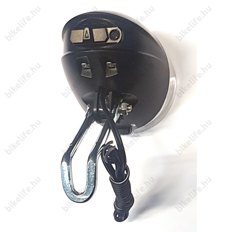 Agydinamós első lámpa 50 LUX fényerővel, LED-es, kapcsolós, szürkület érzékelővel