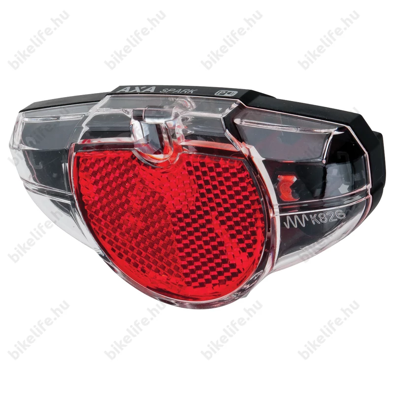 AXA Spark dinamós hátsó lámpa LED-es csomagtartóra szerelhető piros-átlátszó