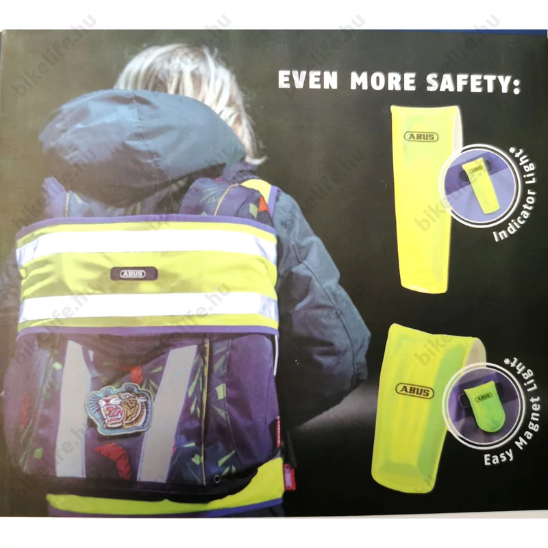 Fényvisszaverő szalag táskára Abus Lumino Wrap, neon sárga