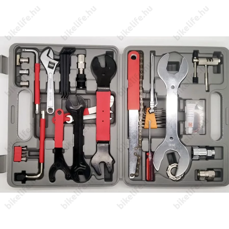 Bikehand 44 részes kerékpárszerelő készlet műanyag kofferban
