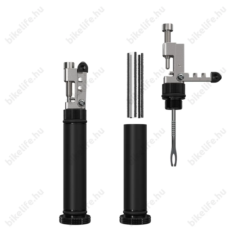 Kellys Bartool kerékpáros szerszámkészlet kormányba dugható láncbontóval és tubeless javító készlettel