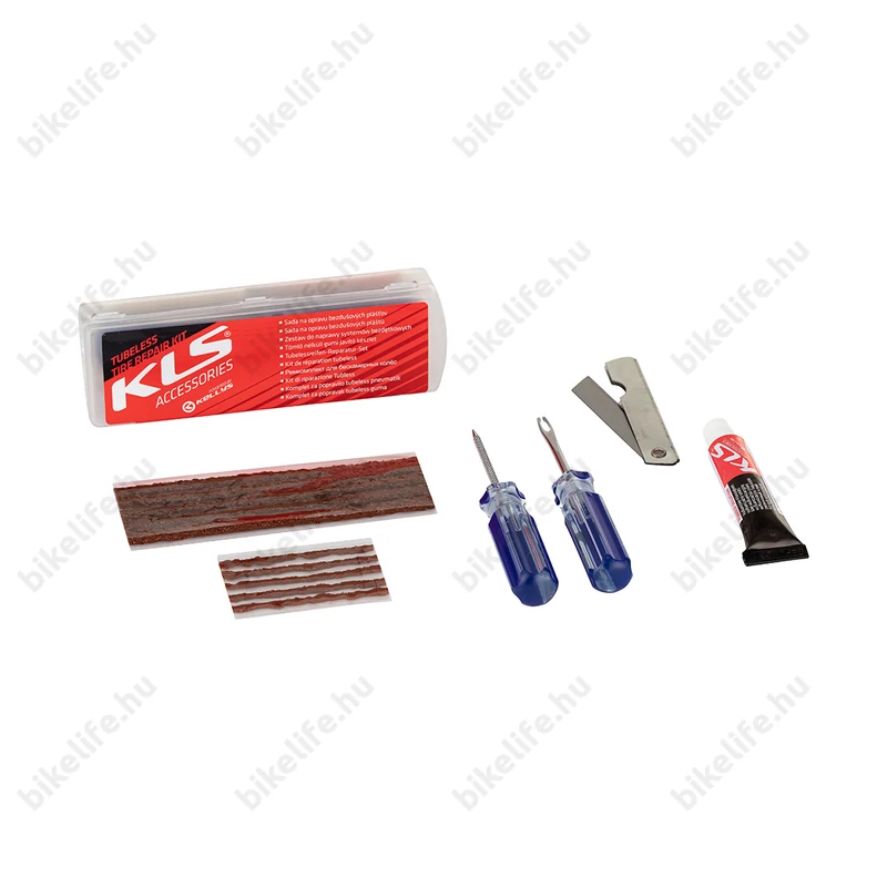 Kellys tubeless gumijavító készlet foltok, kanóc, gumikeverék, szerszámok
