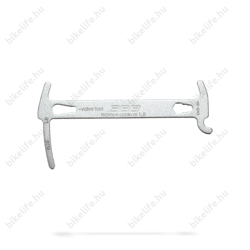 BBB Chainchecker BTL-125 multifunkciós láncnyúlás mérő szerszám rovátkákkal,5/6/8mm kónusz nyílás