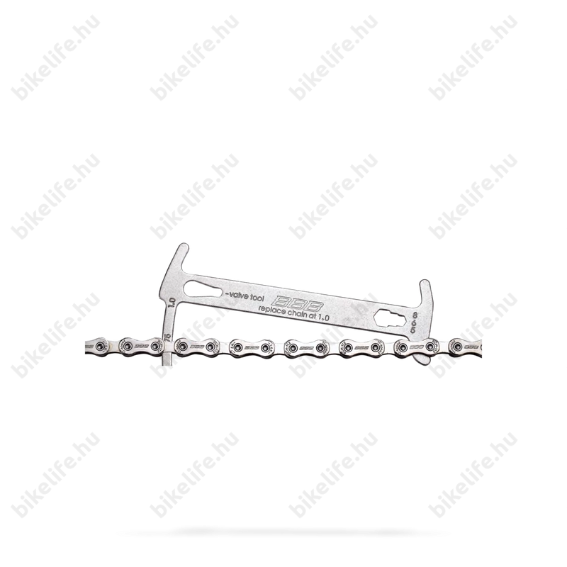 BBB Chainchecker BTL-125 multifunkciós láncnyúlás mérő szerszám rovátkákkal,5/6/8mm kónusz nyílás
