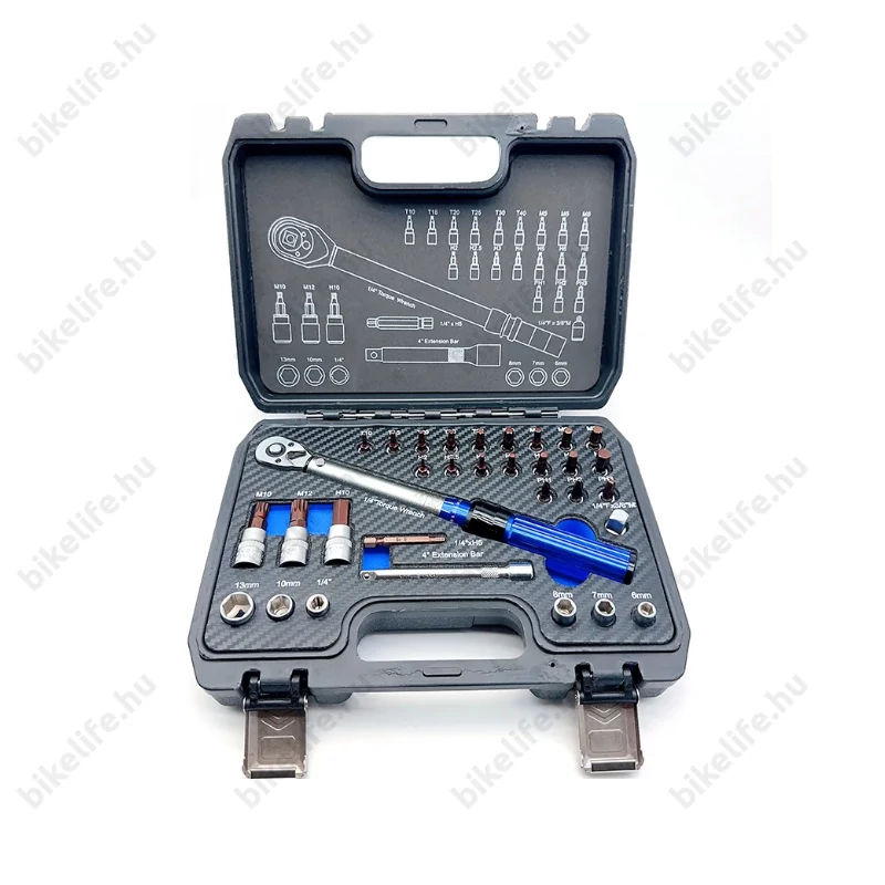 Ridepositive hitelesített nyomatékkulcs kerékpárok szereléséhez 5-25Nm 32 részes